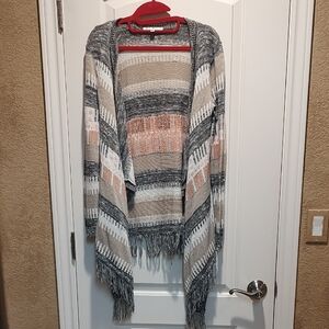Say What? Multicolor Striped Fringe Cardigan